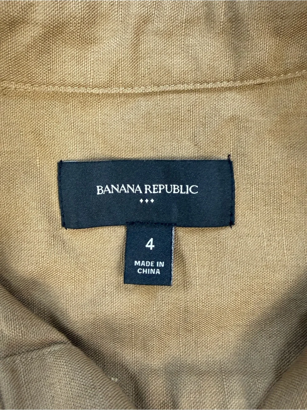 Banana Republic Linen Cotton Utility Jumpsuit Women 4 Tan Belted Wide Leg Safari